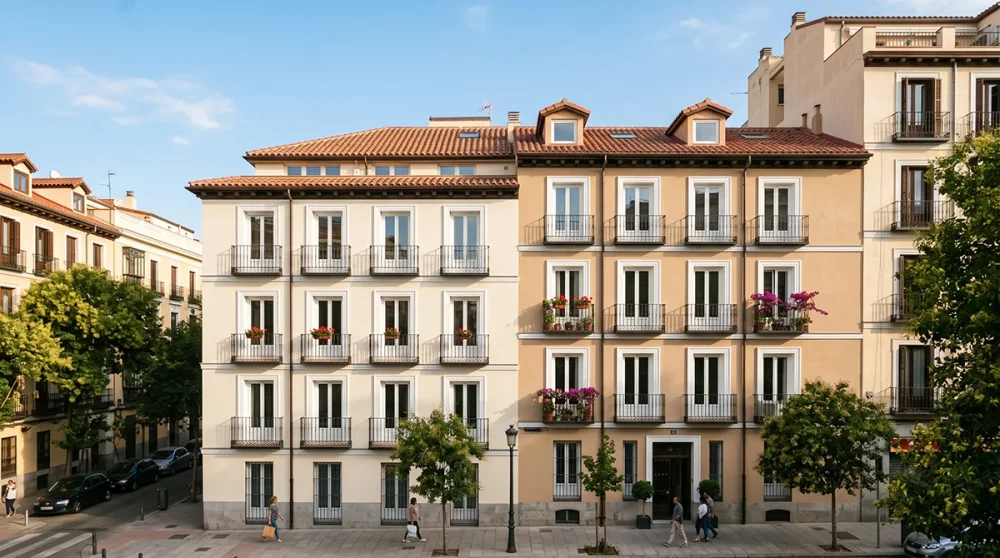 Edificio de viviendas rehabilitado en Madrid con ayudas públicas